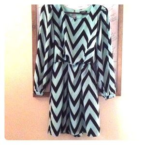 Teal and Black Chevron Dress